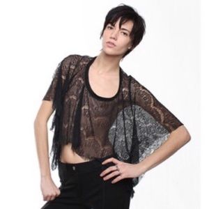 UNIF Black Lace Crop Top